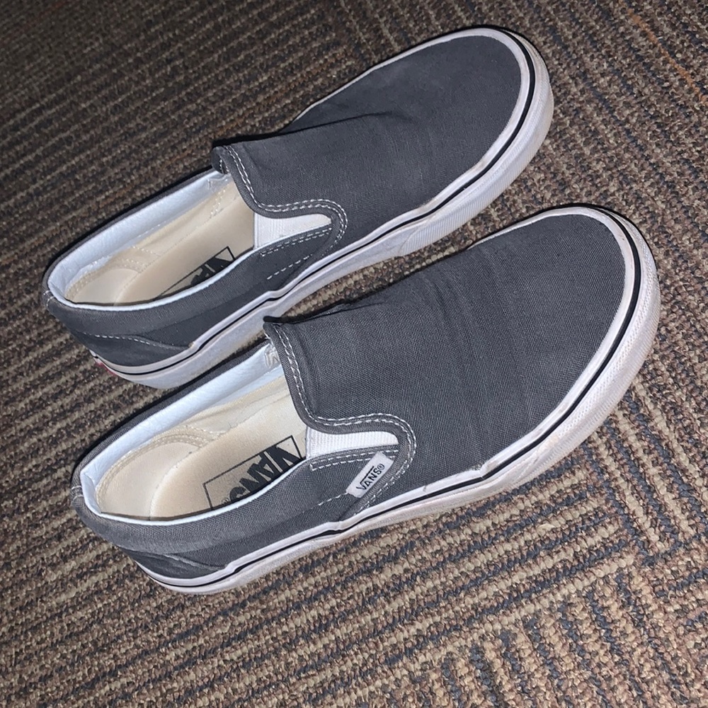 Gray slip on vans